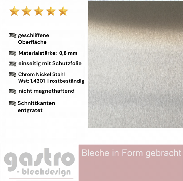 0,8mm V2A k240 geschliffen 